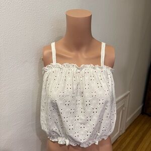 Olivia Rae White Eyelet Tank Top